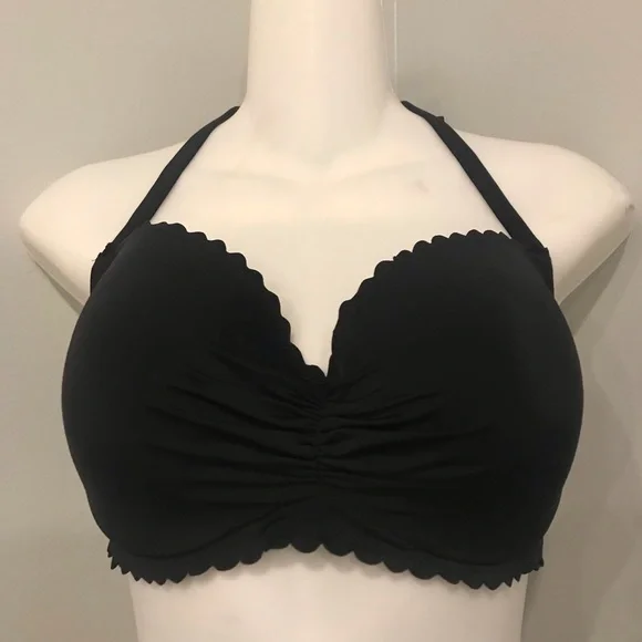 Victoria's Secret Black Scalloped Bikini Top - Picture 1 of 7